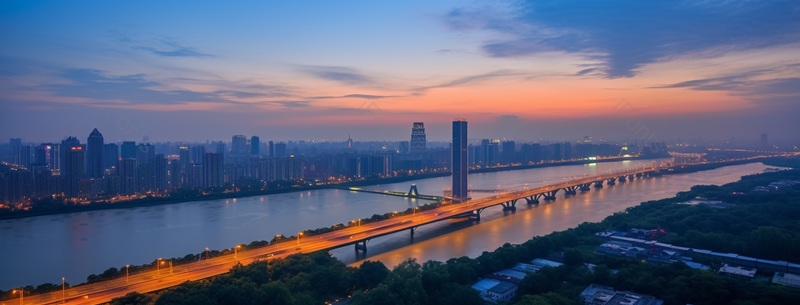 长江河流大桥路灯天空美景实拍摄影图,高清,摄影图,摄影图片,图片大全,摄影图免费下载